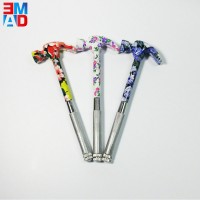 Mini multi tool 6 in 1 floral printed hammer with screwdrivers in handle